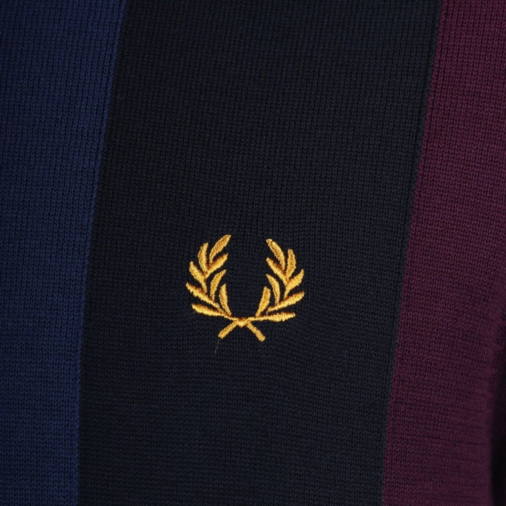 Fred Perry Side Panel Knitted Polo - Dark Carbon