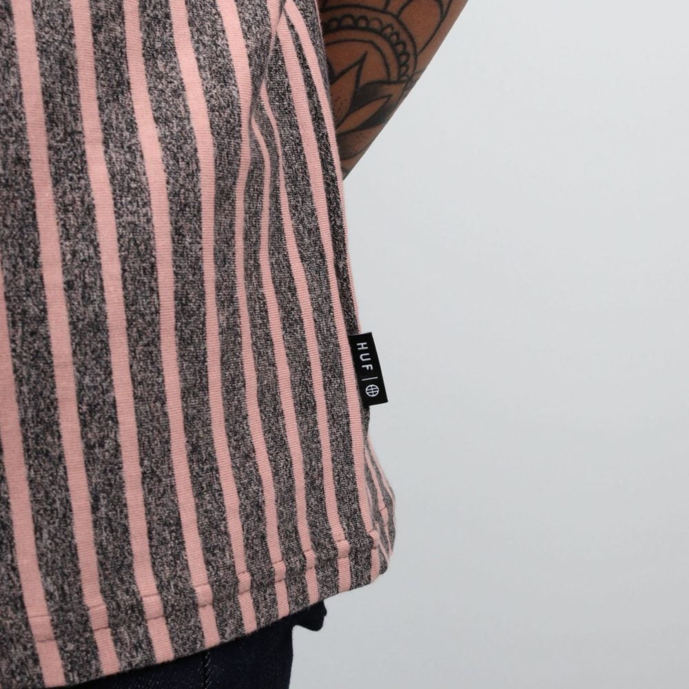 HUF Overdyed Vertical Stripe Tee - Coral Pink HUF Overdyed Vertical Stripe Tee - Coral Pink
