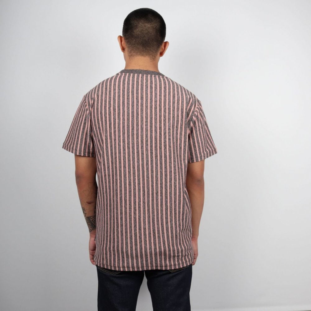HUF Overdyed Vertical Stripe Tee - Coral Pink
