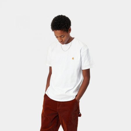 Carhartt Chase Tee - White/Gold