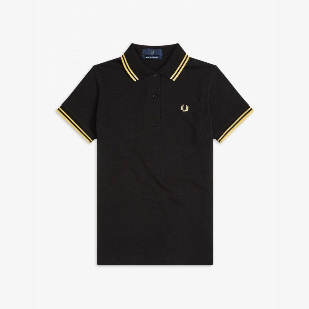 Fred Perry Womens Twin Tipped Polo - Black/Champagne