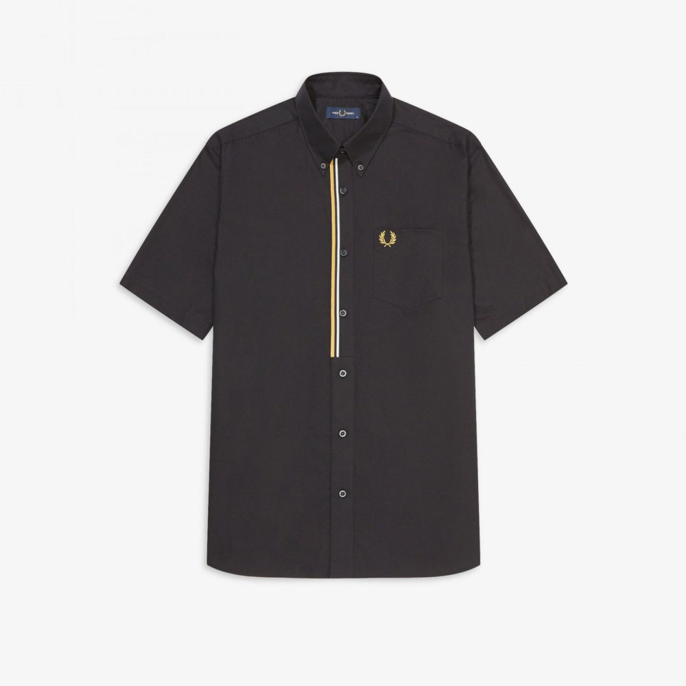 Fred Perry SS Taped Placket Shirt - Black