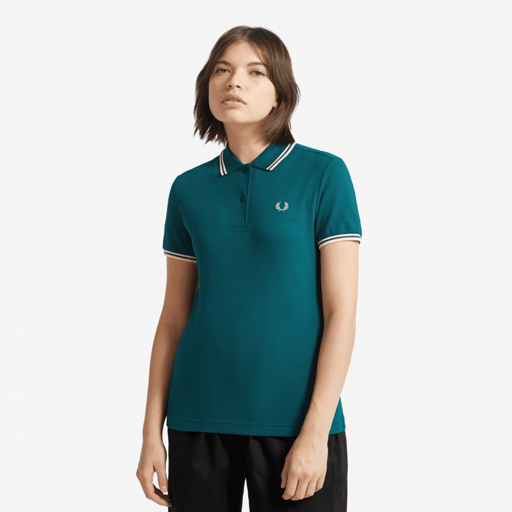Fred Perry Womens Twin Tipped Polo - Petrol Dreams
