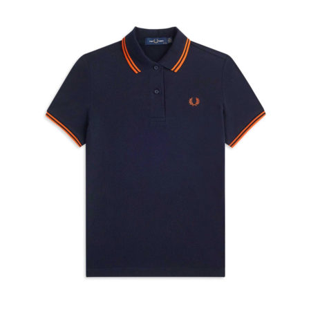 Fred Perry Womens Twin Tipped Polo - Navy/Abode