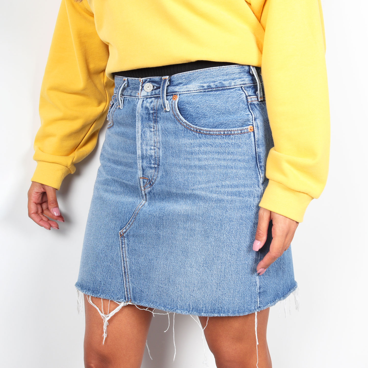 Levis Womens High Rise Decon Iconic Button Fly Skirt - Stuck In The Middle
