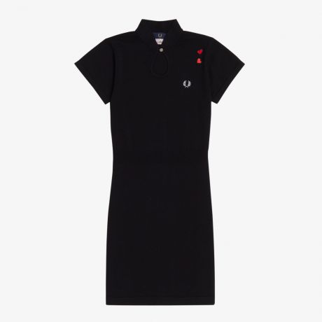 Fred Perry Womens x Amy Winehouse Keyhole Knitted Dress - Black