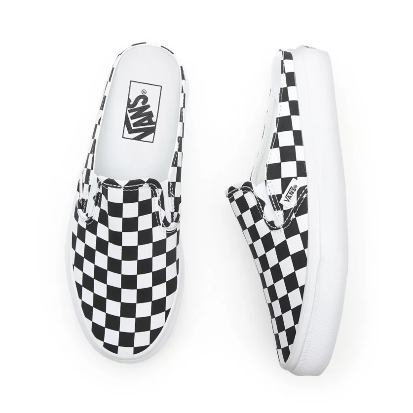 Vans Classic Slip-On Mule Checkerboard - Black/True White