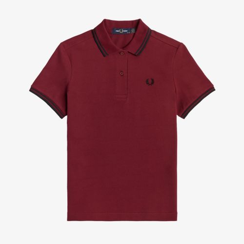 Fred Perry Women Twin Tipped Polo - Tawny Port