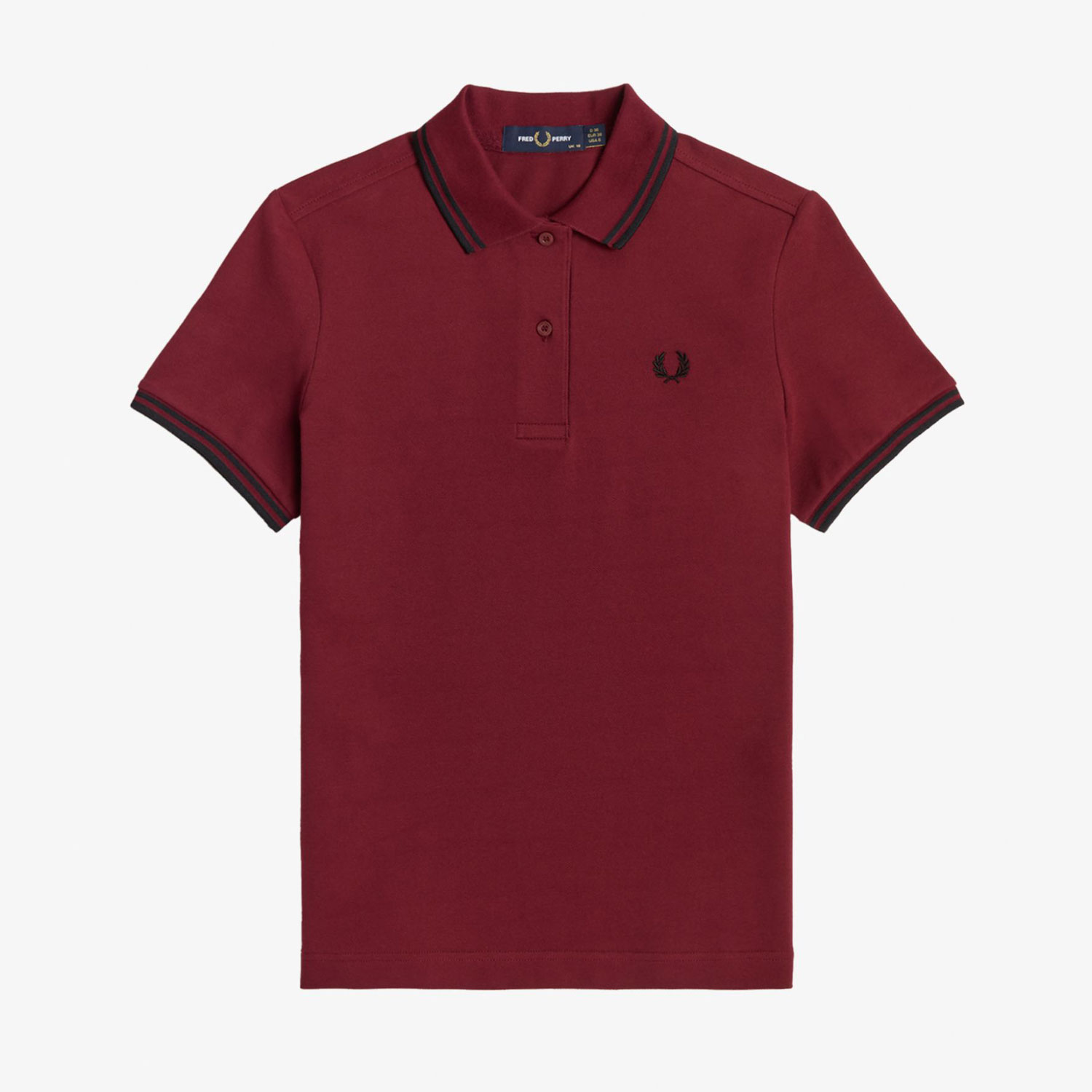 Fred Perry Women Twin Tipped Polo - Tawny Port