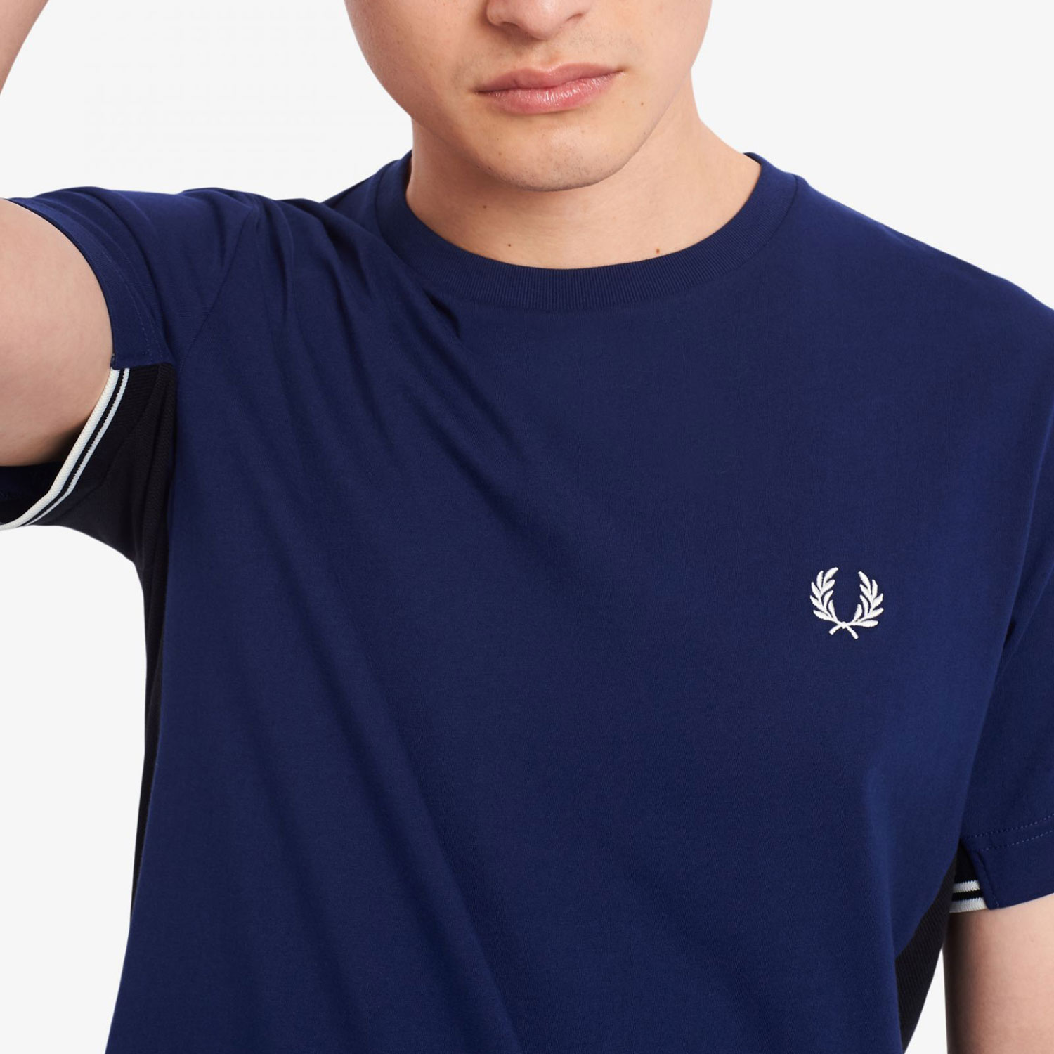 Fred Perry Twin Tipped Panel Tee - French Navy