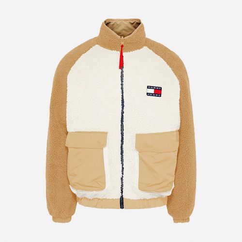 Tommy Jeans Reversible Sherpa Jacket - Classic Khaki Tommy Jeans Reversible Sherpa Jacket - Classic Khaki