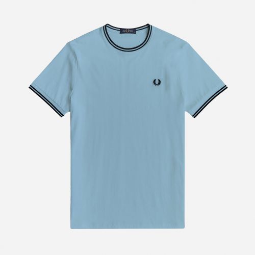 Fred Perry Twin Tipped Tee - Smoke Blue