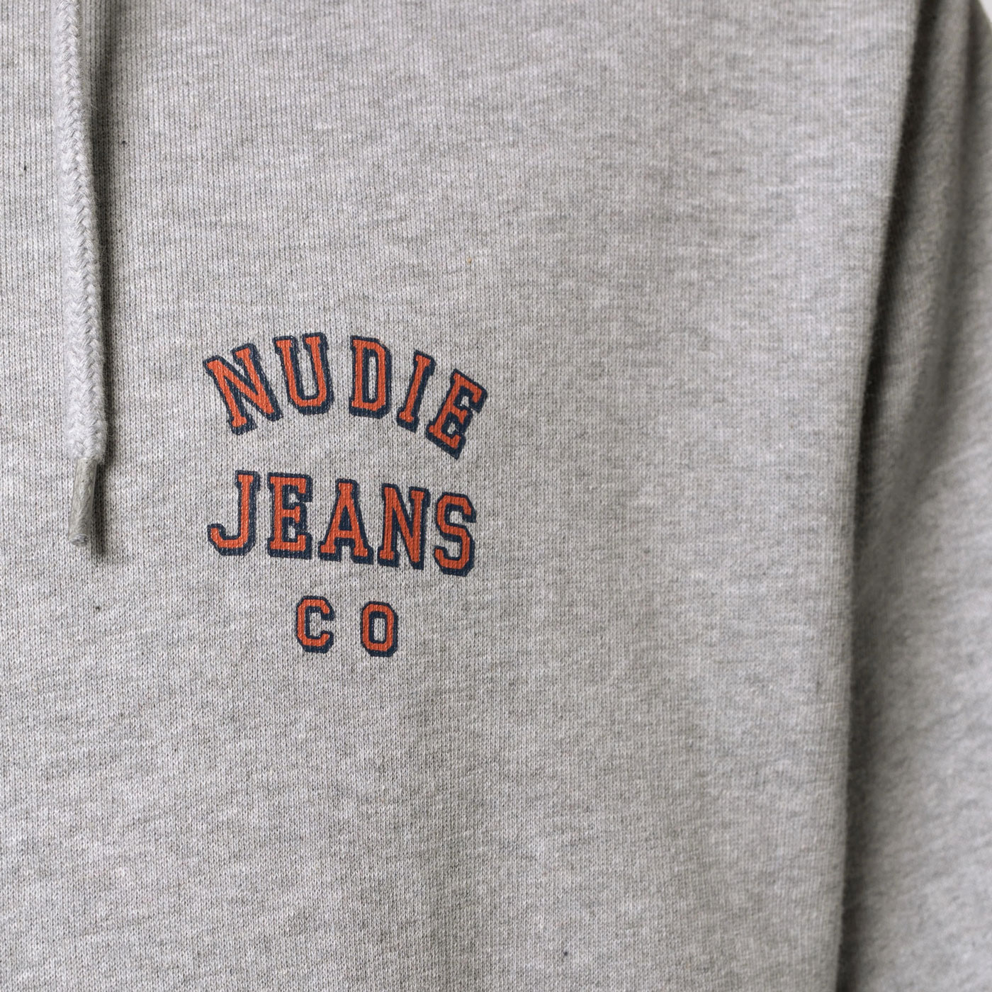 Nudie Franke Logo Hoodie - Grey Melange