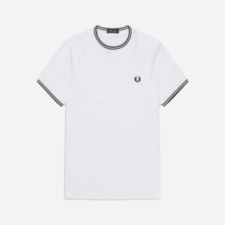 Fred Perry Womens Twin Tipped Pique Tee - Snow White