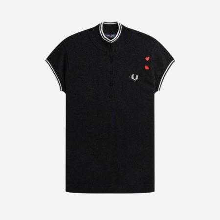 Fred Perry Women X Amy Winehouse Metallic Knitted Polo - Black