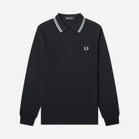 Fred Perry Twin Tipped LS Polo - Black