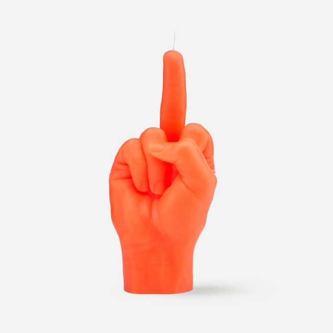 Candlehand F*ck You Hand Gesture Candle - Neon Orange