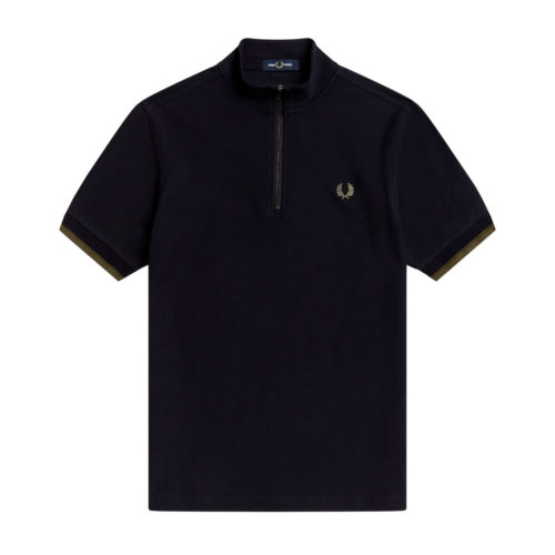 Fred Perry Funnel Neck Polo - Navy