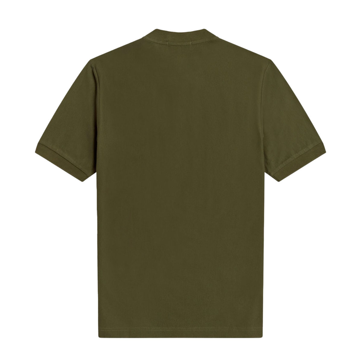 Fred Perry Striped Henley Polo - Military Green