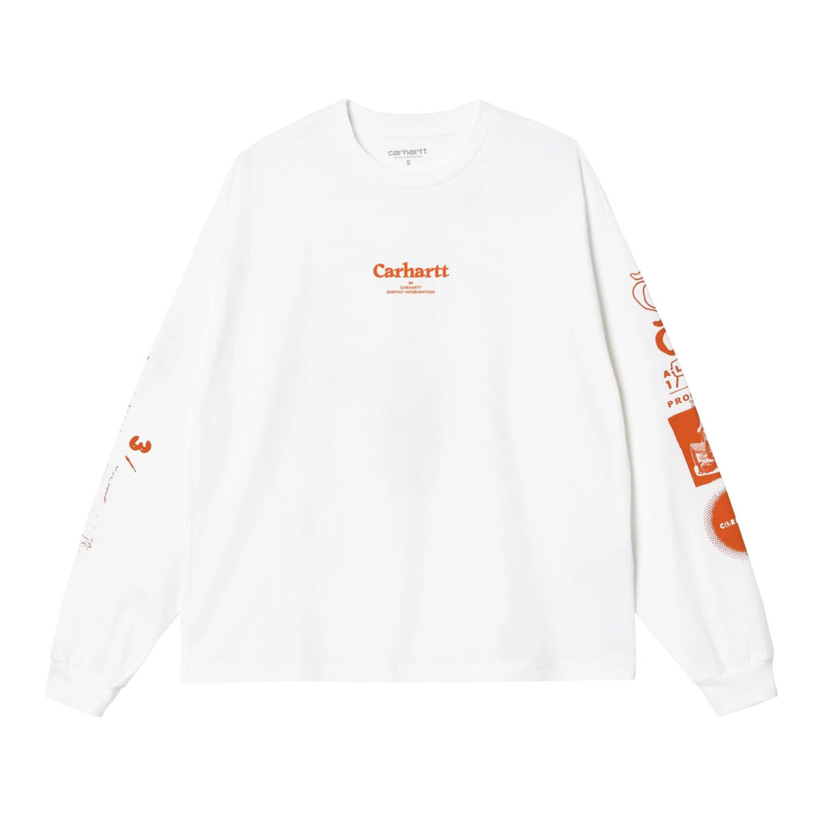 Carhartt Women's Life Long Sleeve Tee - White/Dark Orange