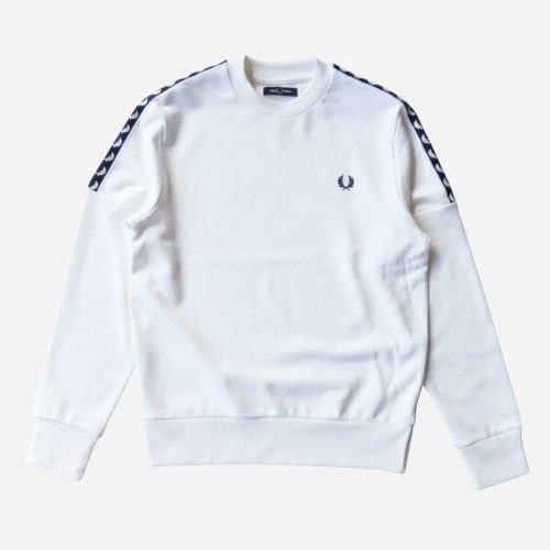 Fred Perry Panelled Taped Crew Neck Sweat - Snow White