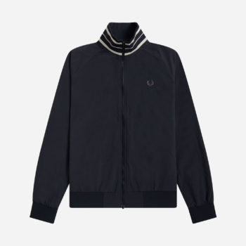 Fred Perry Striped Collar Track Jacket - Navy