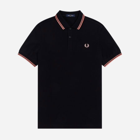 Fred Perry Twin Tipped Polo - Black/Pink Peach