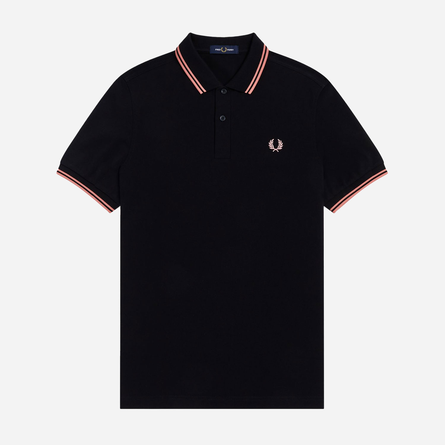Fred Perry Twin Tipped Polo - Black/Pink Peach