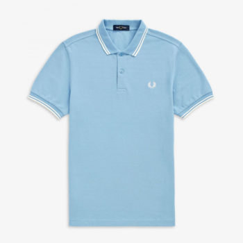 Fred Perry Twin Tipped Polo - Sky/Snow/Snow