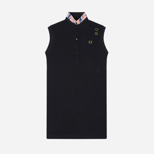 Fred Perry Women X Amy Winehouse Printed Collar Pique Dress - Black