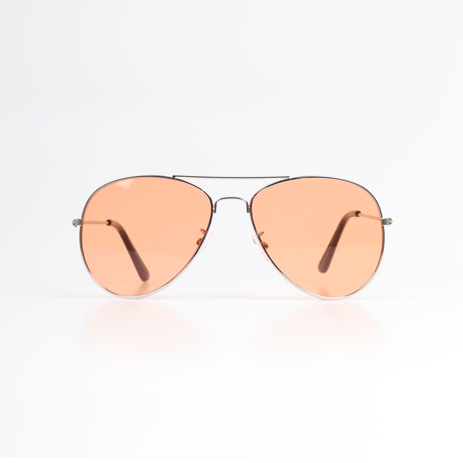 Masterpiece Aviator Sunglasses - Orange Lenses/Silver