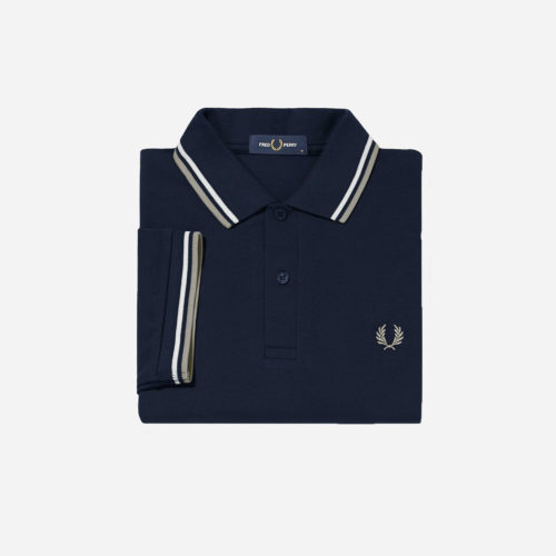 Fred Perry Twin Tipped Polo - Navy/Snow White/Light Oyster