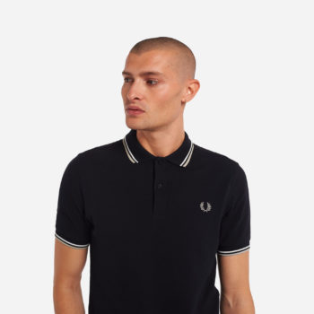 Fred Perry Twin Tipped Polo - Navy/Snow White/Light Oyster