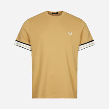 Fred Perry Tramline Tipped Pique Tee - Desert