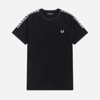 Fred Perry Panelled Taped Tee - Black