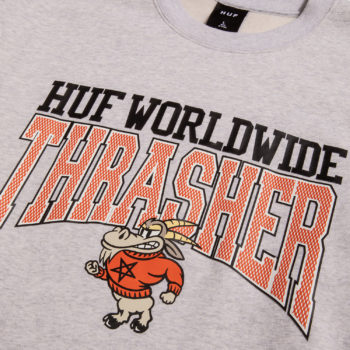 HUF x Thrasher Candlestick Crew Neck Sweat - Athletic Heather