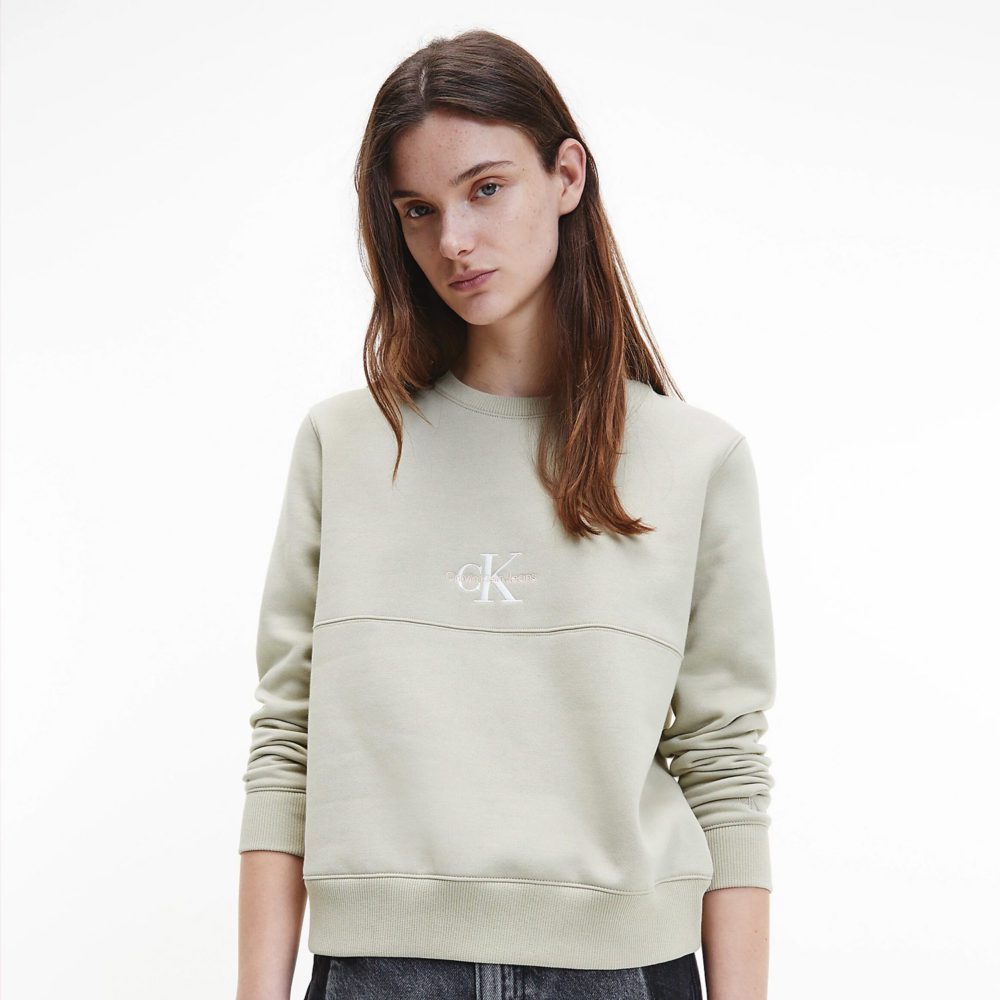Calvin Klein Women's Monogram Logo Crew Sweat - Wheat Fields