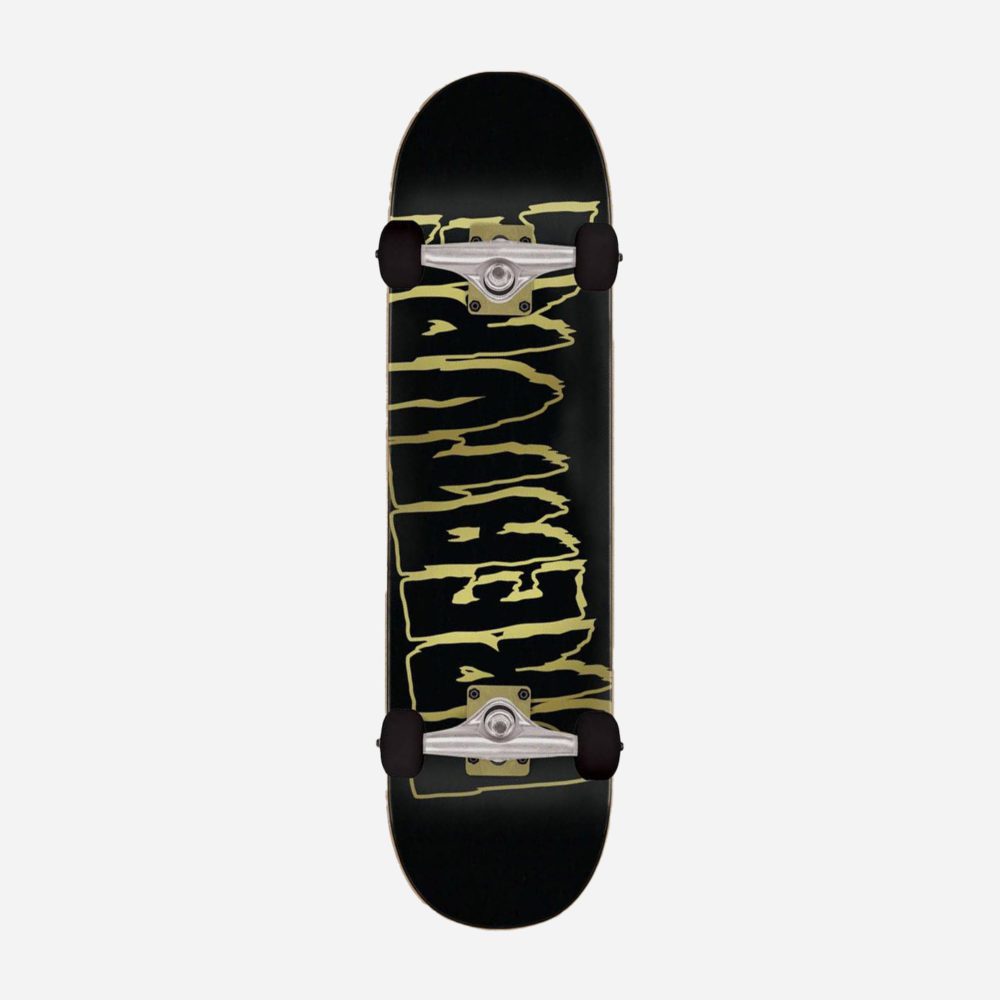 Creature Large Outline SK8 Logo 8.25" Complete Skateboard - Black/Gold Creature Large Outline SK8 Logo 8.25" Complete Skateboard - Black/Gold