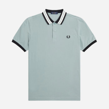 Fred Perry Textured Collar Polo - Silver Blue