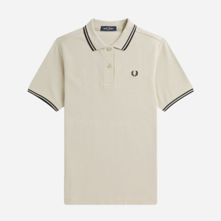 Fred Perry Women's Twin Tipped Polo - Light Oyster/Black/Black