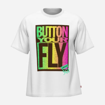 Levis Vintage Fit Button Fly Graphic Tee - White