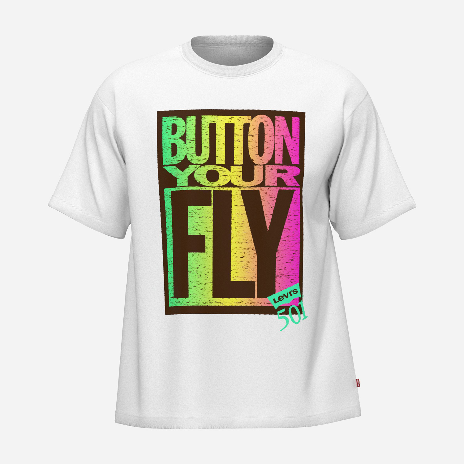 Levis Vintage Fit Button Fly Graphic Tee - White