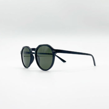 Masterpiece Classic Preppy Sunglasses - Black/Green Lenses