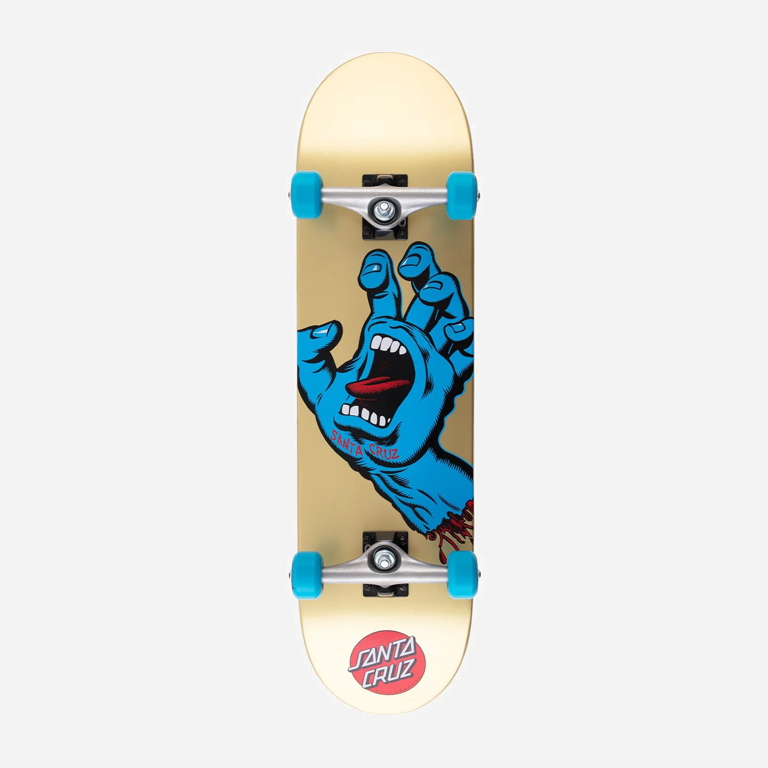 Santa Cruz Screaming Hand 8.25" Complete Skateboard - Gold