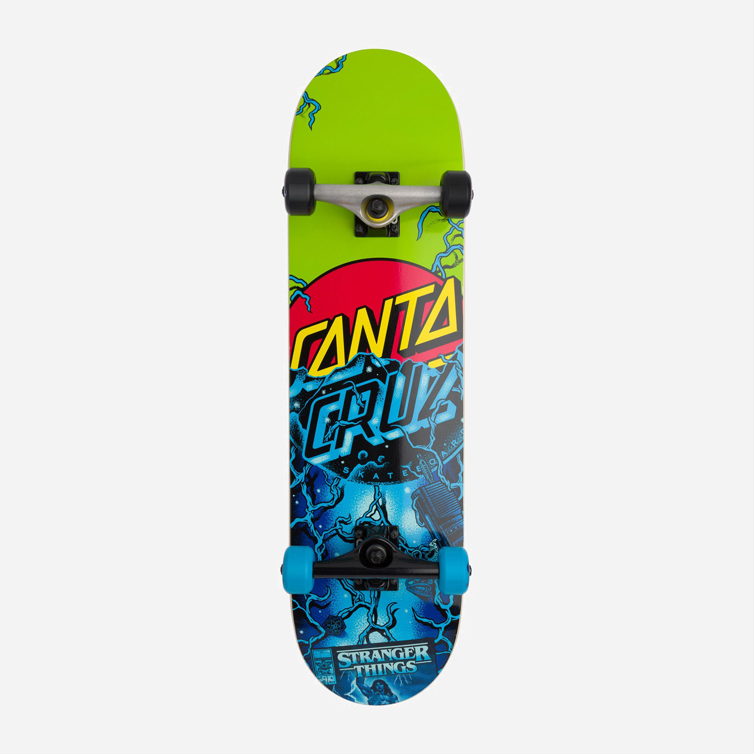 Santa Cruz X Stranger Things Classic Dot 8.25" Complete Skateboard - Green