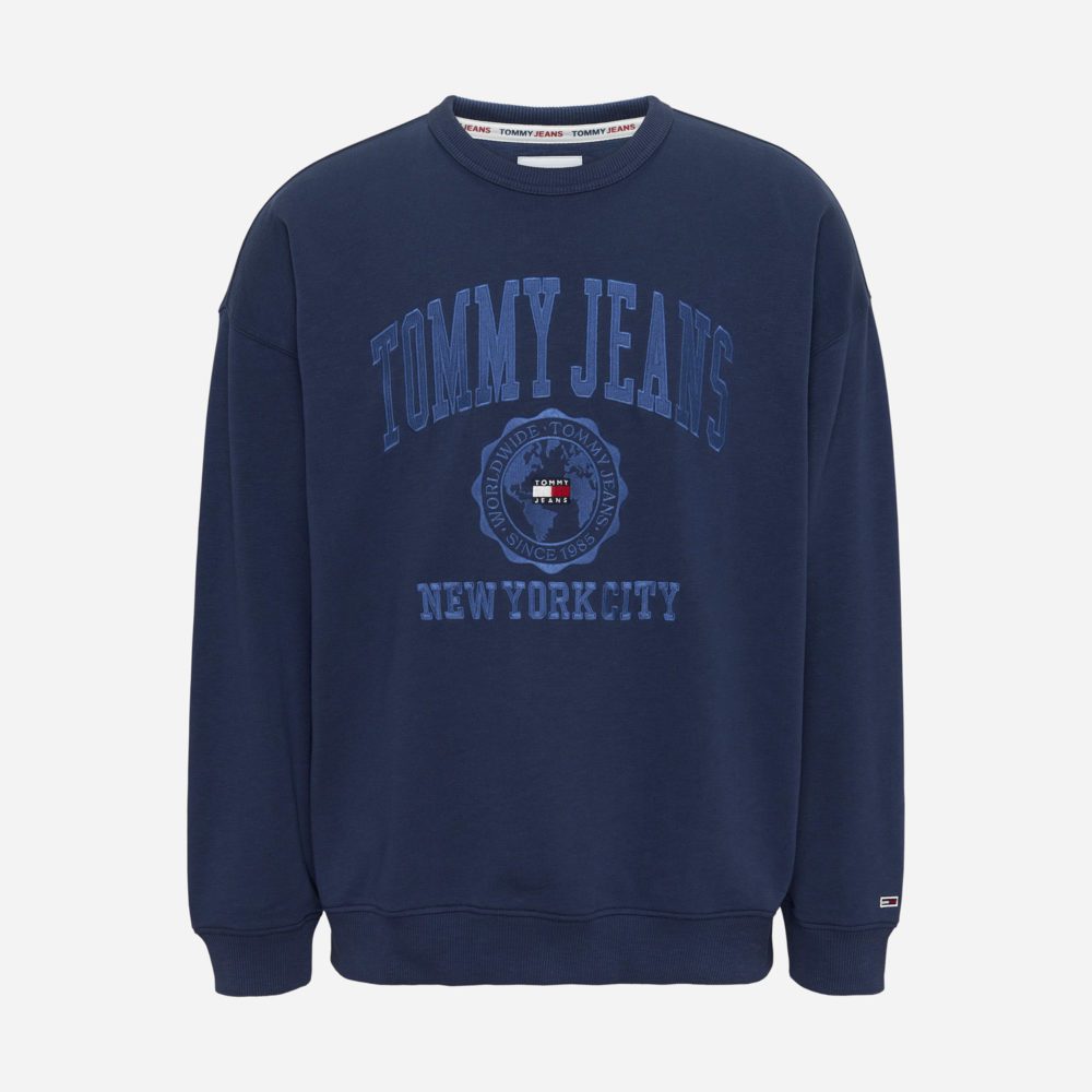 Tommy Jeans College Logo Embroided Slub Sweat - Twilight Navy