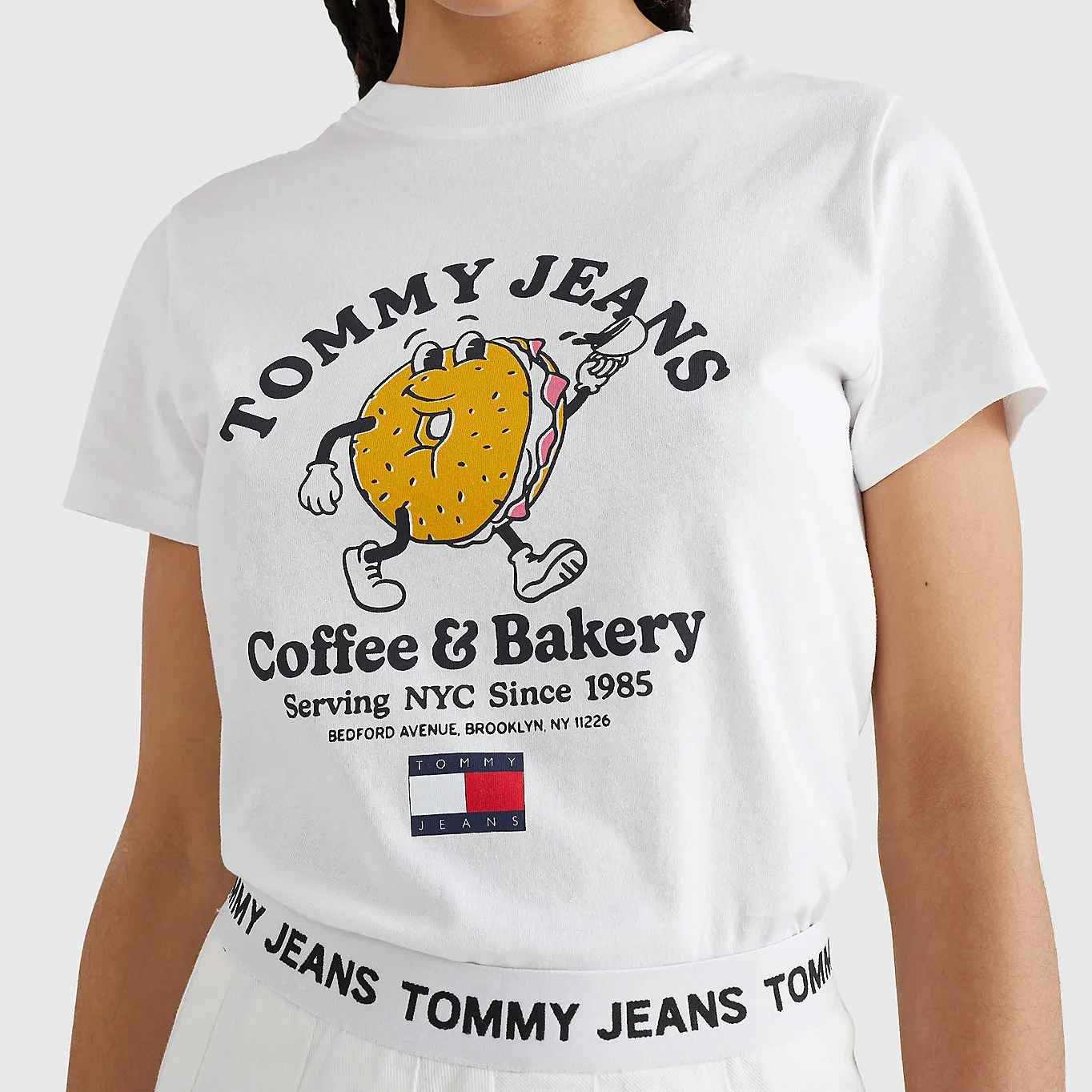 Tommy Jeans Women\'s White Store The - Baby | Tee Bagel Cream