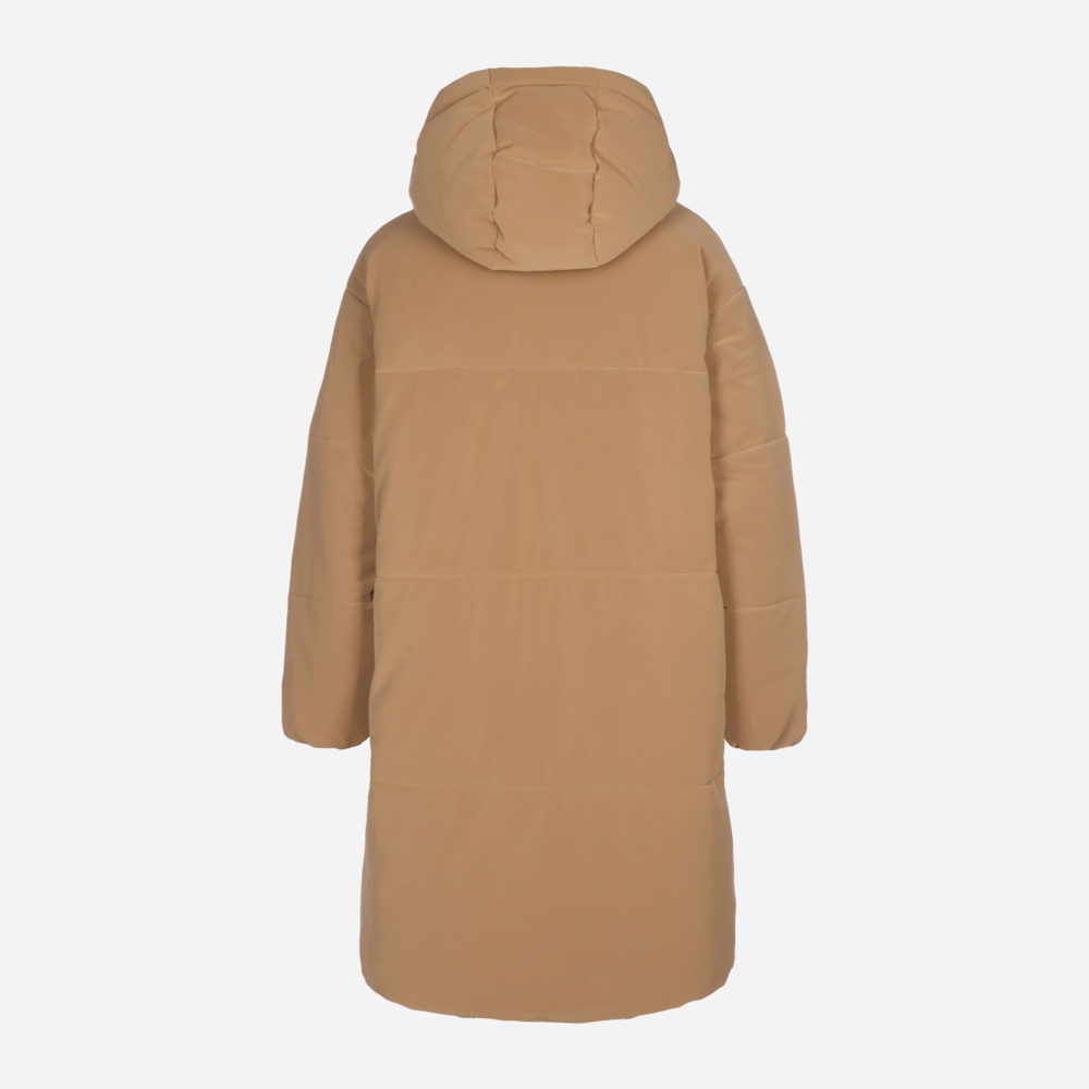 Calvin Klein Women's Faux Suede Oversized Puffer Jacket - Timeless Camel