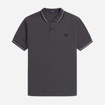 Fred Perry Twin Tipped Polo - Gun Metal/Lilac Soul/Navy