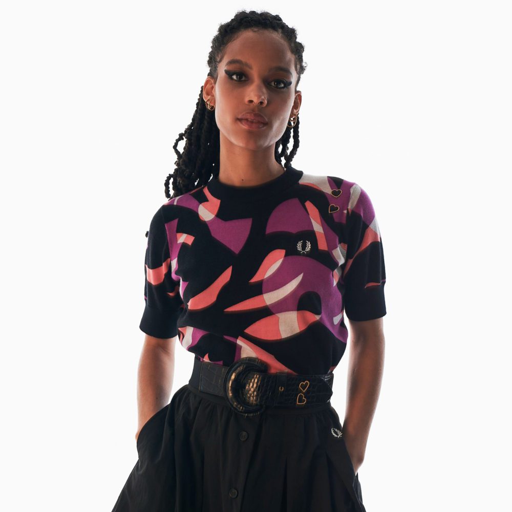 Fred Perry Abstract Short Sleeve Jumper - Multi Fred Perry Abstract Short Sleeve Jumper - Multi